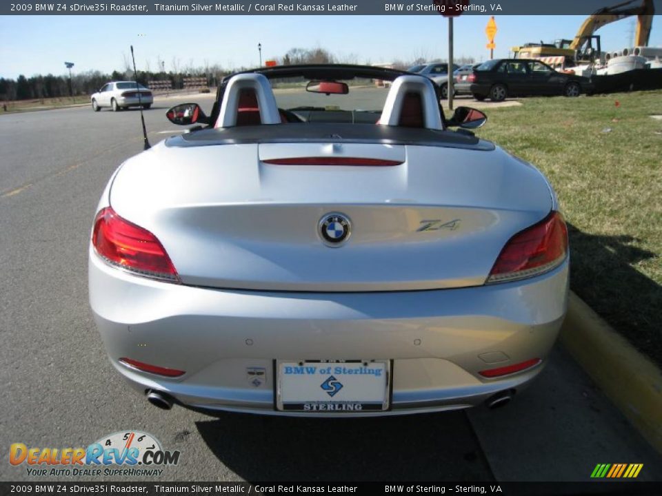 2009 BMW Z4 sDrive35i Roadster Titanium Silver Metallic / Coral Red Kansas Leather Photo #5