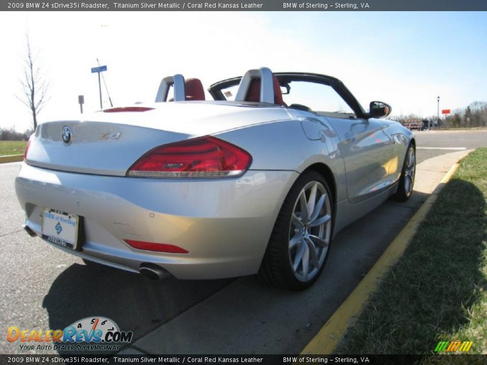 2009 BMW Z4 sDrive35i Roadster Titanium Silver Metallic / Coral Red Kansas Leather Photo #6