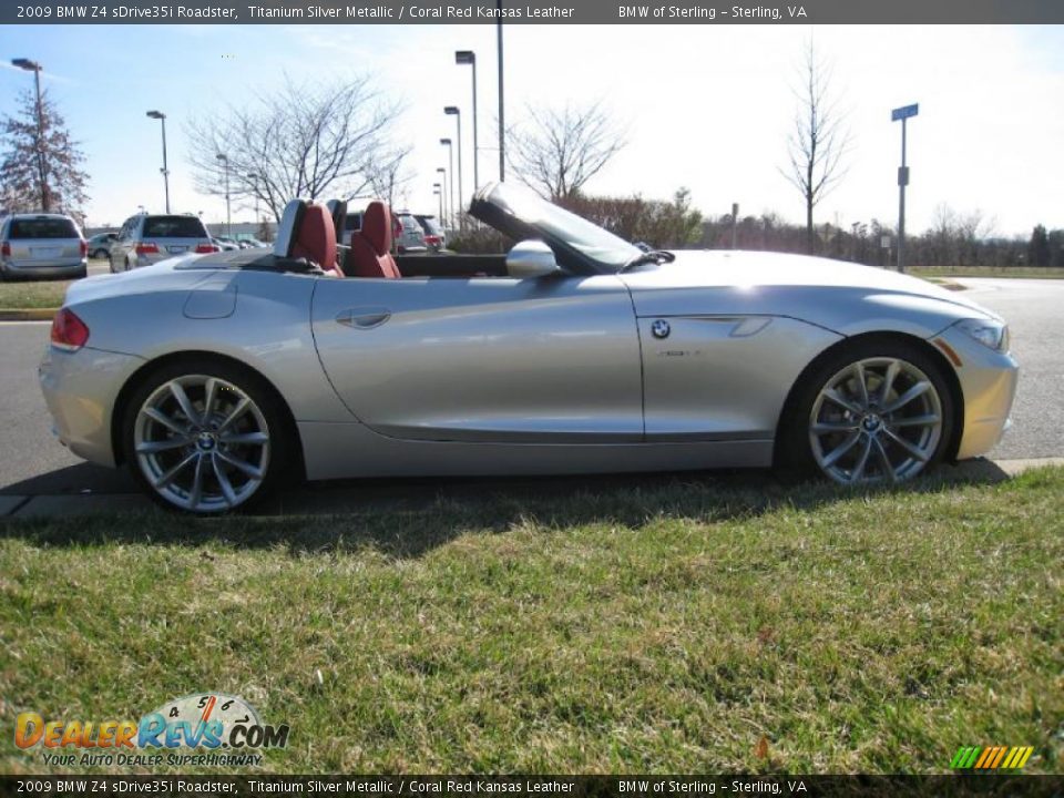 2009 BMW Z4 sDrive35i Roadster Titanium Silver Metallic / Coral Red Kansas Leather Photo #7