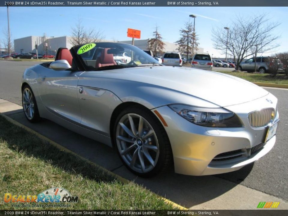 2009 BMW Z4 sDrive35i Roadster Titanium Silver Metallic / Coral Red Kansas Leather Photo #8