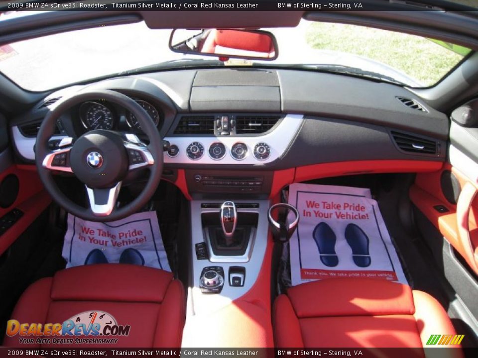 2009 BMW Z4 sDrive35i Roadster Titanium Silver Metallic / Coral Red Kansas Leather Photo #10