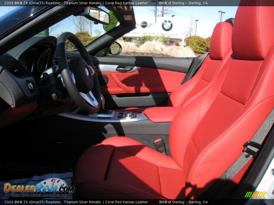 2009 BMW Z4 sDrive35i Roadster Titanium Silver Metallic / Coral Red Kansas Leather Photo #11
