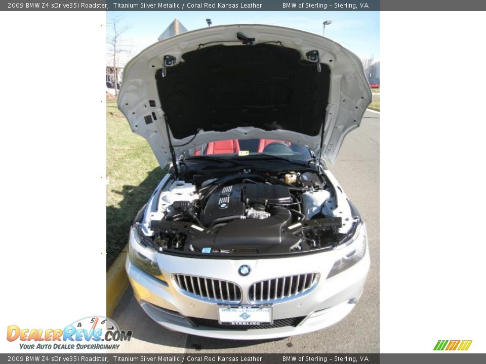 2009 BMW Z4 sDrive35i Roadster Titanium Silver Metallic / Coral Red Kansas Leather Photo #13