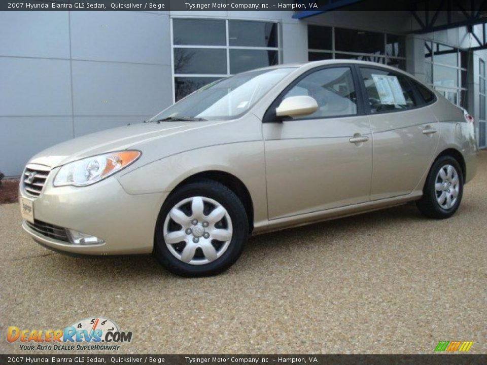 2007 Hyundai Elantra GLS Sedan Quicksilver / Beige Photo #2