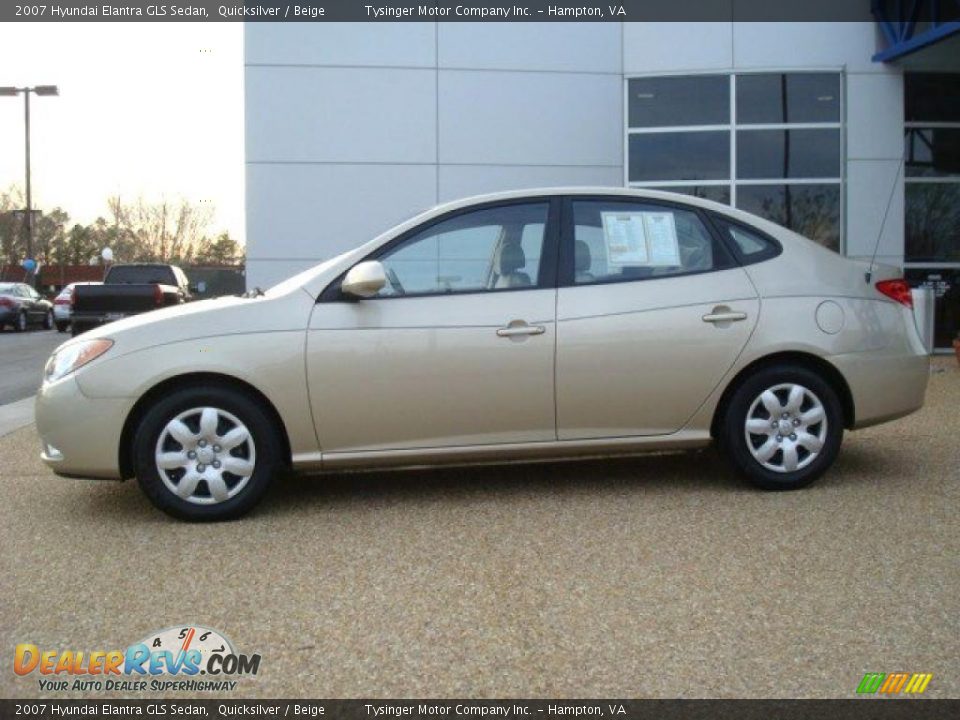 2007 Hyundai Elantra GLS Sedan Quicksilver / Beige Photo #3