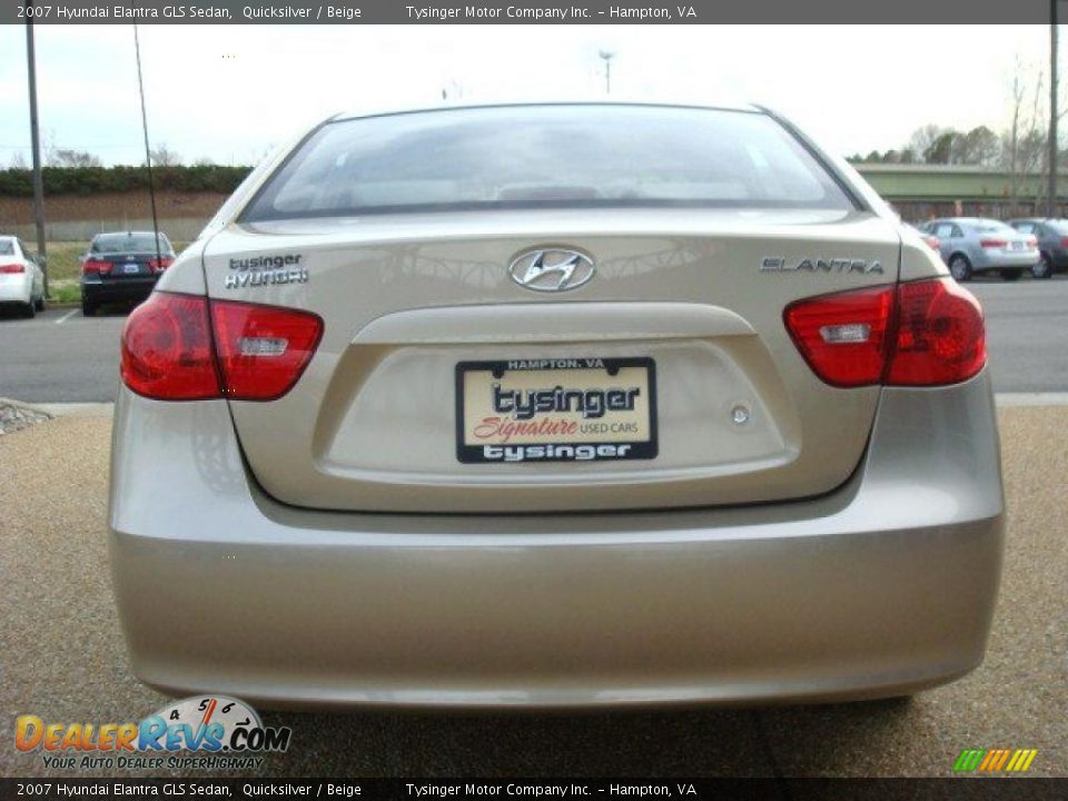2007 Hyundai Elantra GLS Sedan Quicksilver / Beige Photo #5