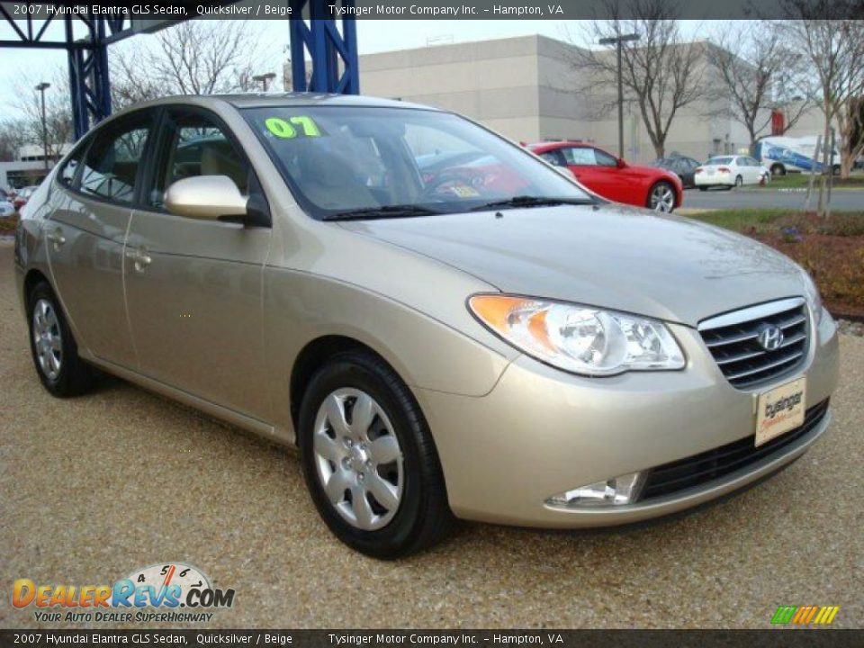 2007 Hyundai Elantra GLS Sedan Quicksilver / Beige Photo #8