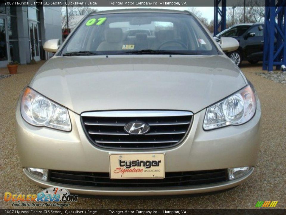 2007 Hyundai Elantra GLS Sedan Quicksilver / Beige Photo #9