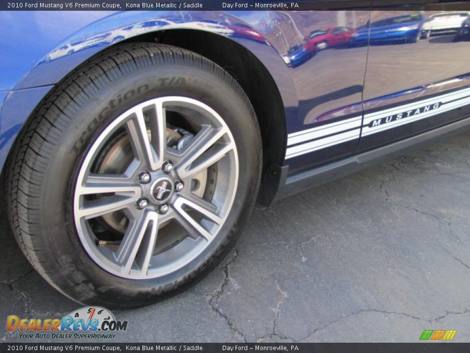 2010 Ford Mustang V6 Premium Coupe Kona Blue Metallic / Saddle Photo #3