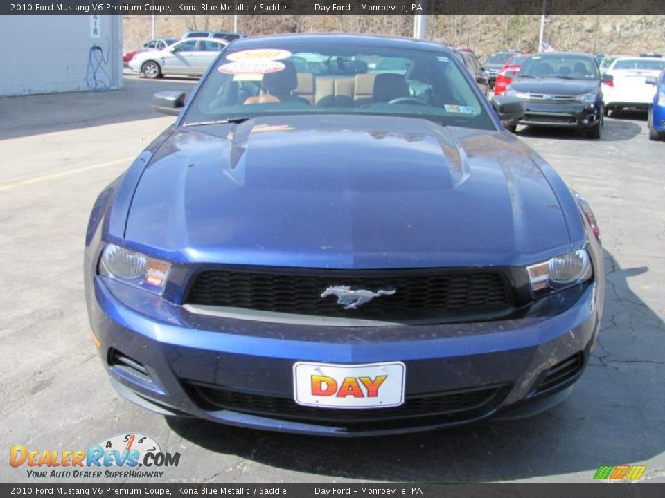 2010 Ford Mustang V6 Premium Coupe Kona Blue Metallic / Saddle Photo #4