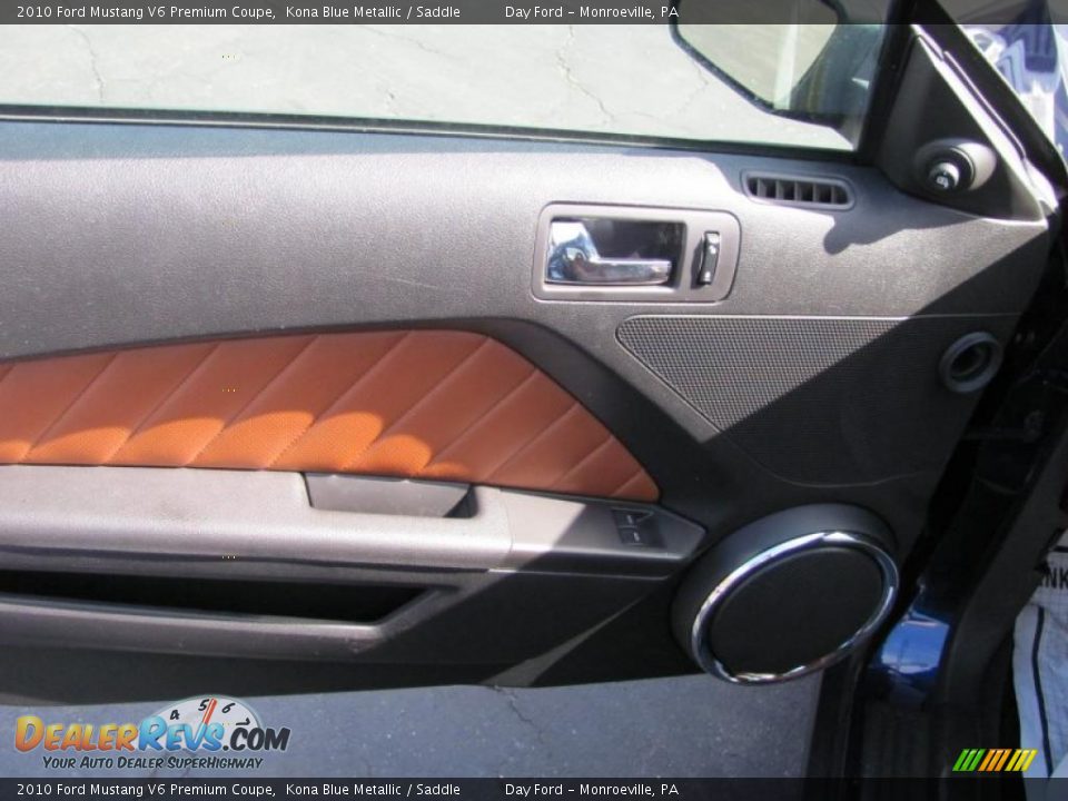 2010 Ford Mustang V6 Premium Coupe Kona Blue Metallic / Saddle Photo #10