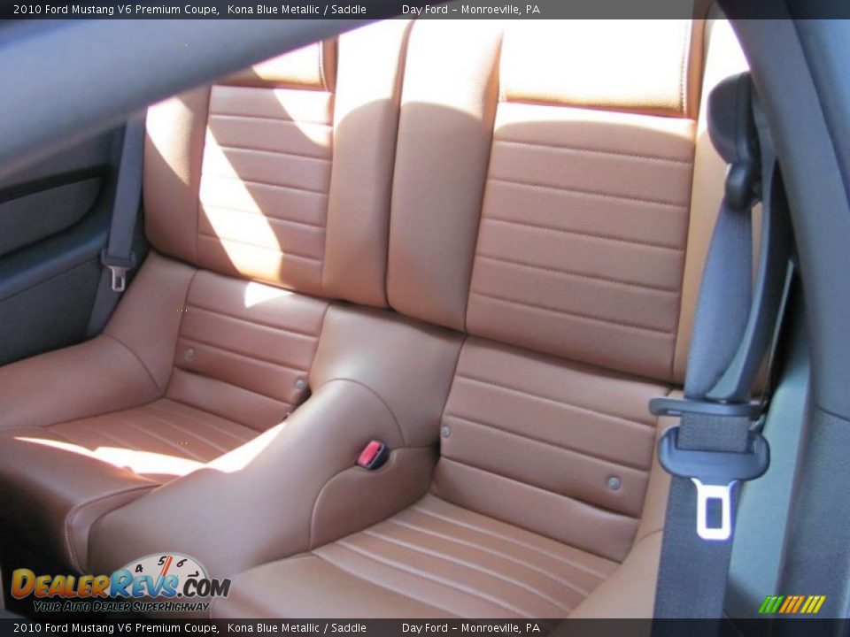 2010 Ford Mustang V6 Premium Coupe Kona Blue Metallic / Saddle Photo #11