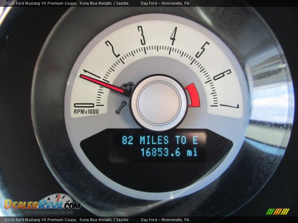 2010 Ford Mustang V6 Premium Coupe Kona Blue Metallic / Saddle Photo #15