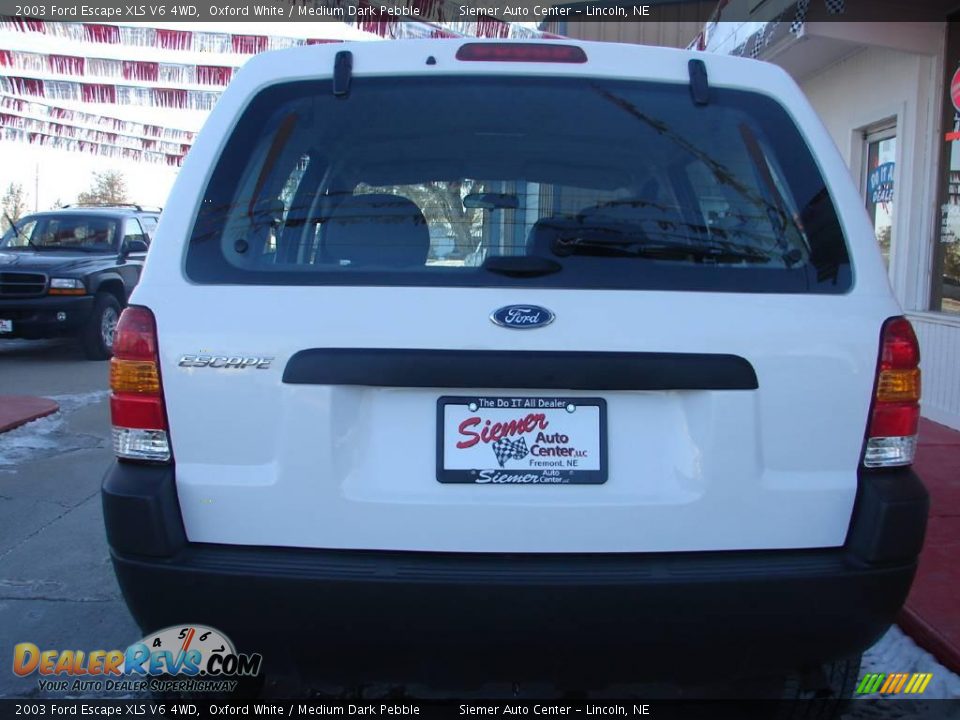 2003 Ford Escape XLS V6 4WD Oxford White / Medium Dark Pebble Photo #3