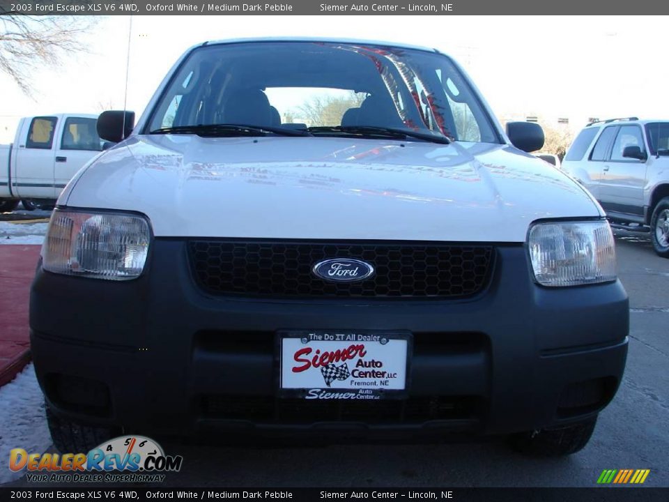 2003 Ford Escape XLS V6 4WD Oxford White / Medium Dark Pebble Photo #8