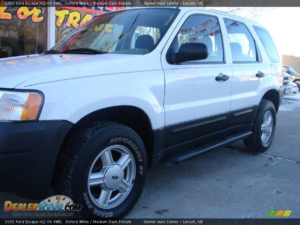 2003 Ford Escape XLS V6 4WD Oxford White / Medium Dark Pebble Photo #9