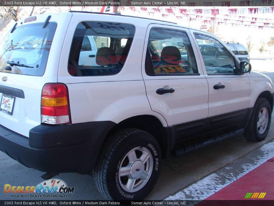 2003 Ford Escape XLS V6 4WD Oxford White / Medium Dark Pebble Photo #10