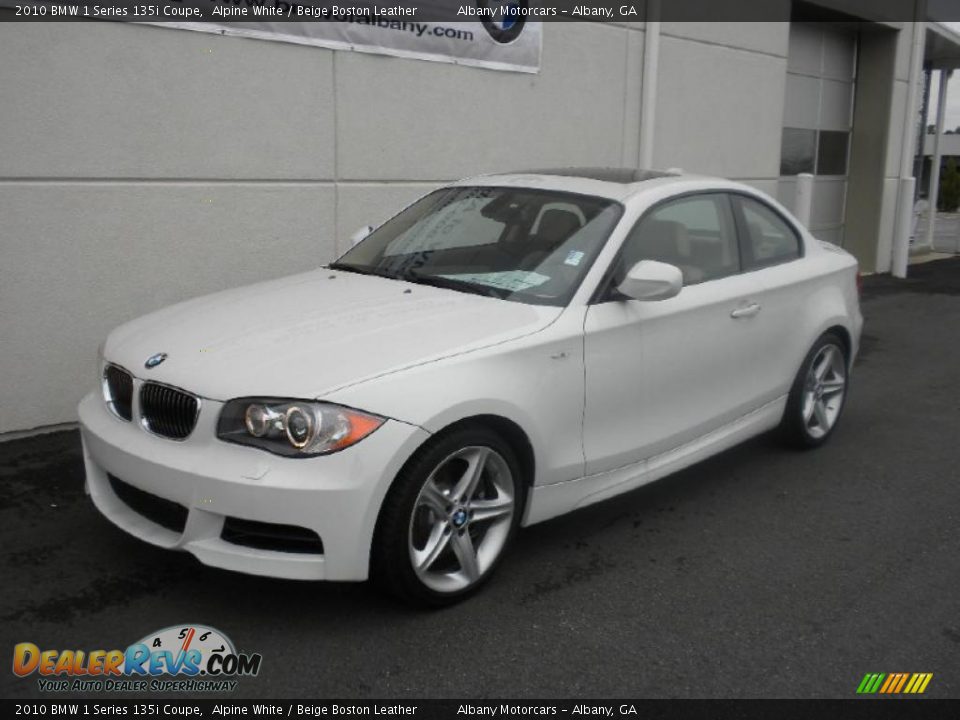 2010 BMW 1 Series 135i Coupe Alpine White / Beige Boston Leather Photo #2