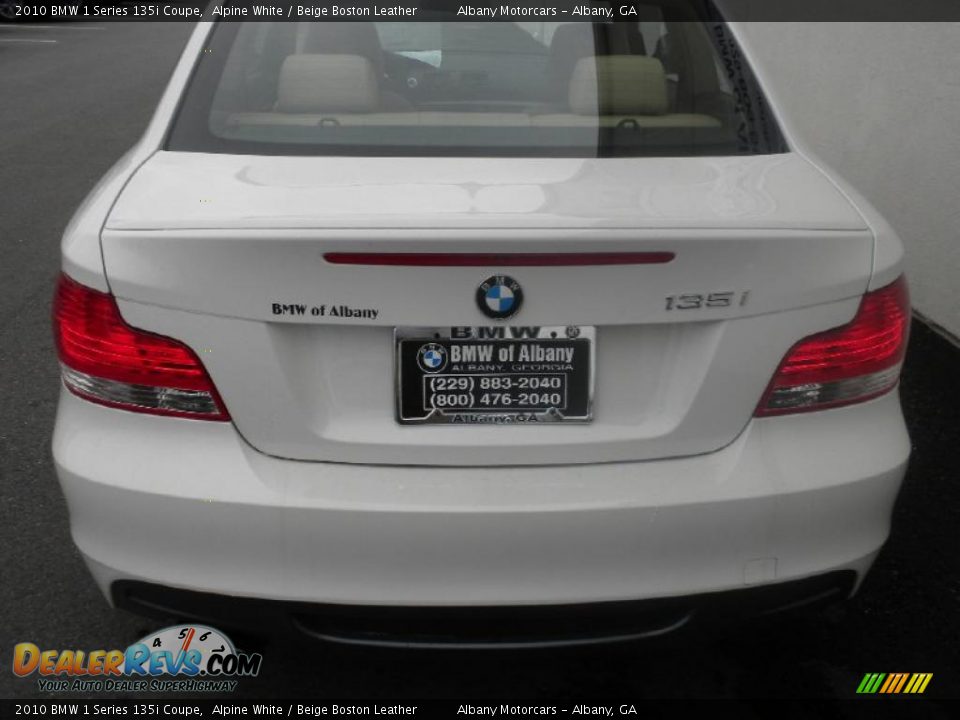 2010 BMW 1 Series 135i Coupe Alpine White / Beige Boston Leather Photo #4