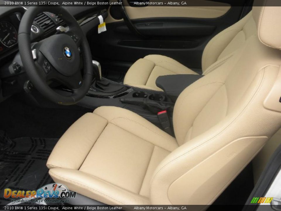 2010 BMW 1 Series 135i Coupe Alpine White / Beige Boston Leather Photo #5