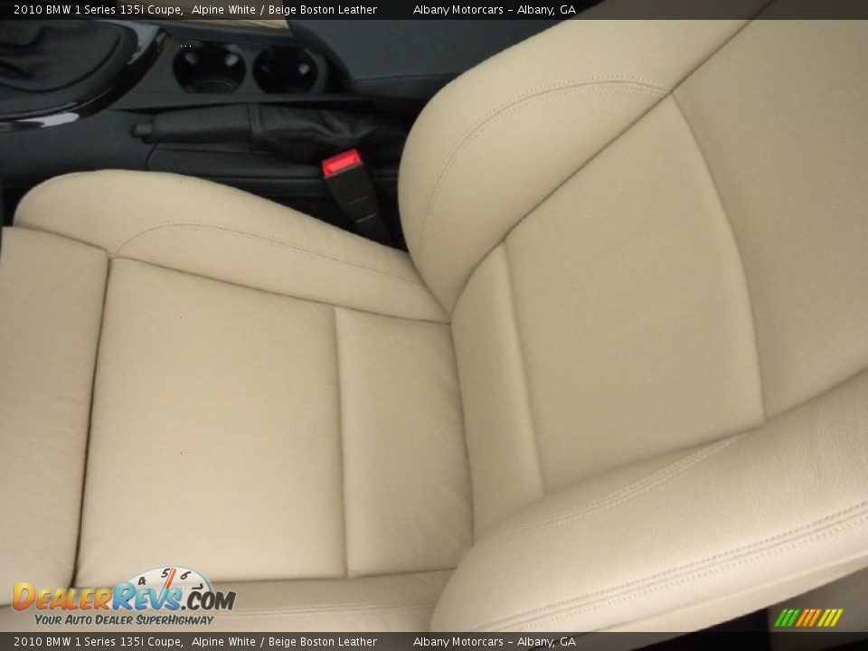 2010 BMW 1 Series 135i Coupe Alpine White / Beige Boston Leather Photo #7
