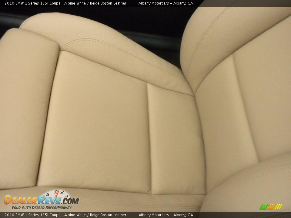 2010 BMW 1 Series 135i Coupe Alpine White / Beige Boston Leather Photo #9