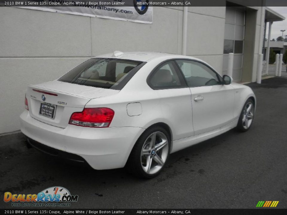 2010 BMW 1 Series 135i Coupe Alpine White / Beige Boston Leather Photo #18