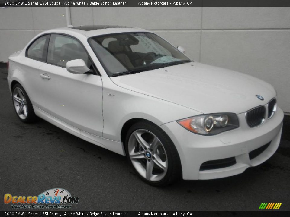 2010 BMW 1 Series 135i Coupe Alpine White / Beige Boston Leather Photo #20