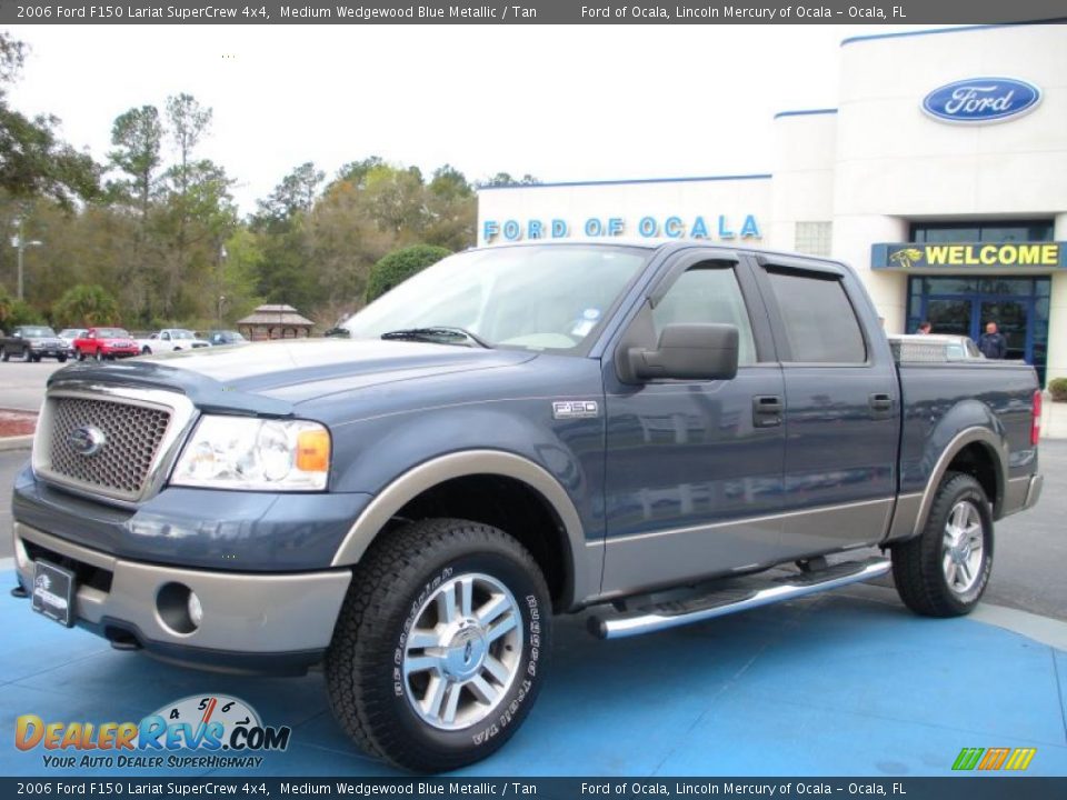 2006 Ford F150 Lariat SuperCrew 4x4 Medium Wedgewood Blue Metallic / Tan Photo #1