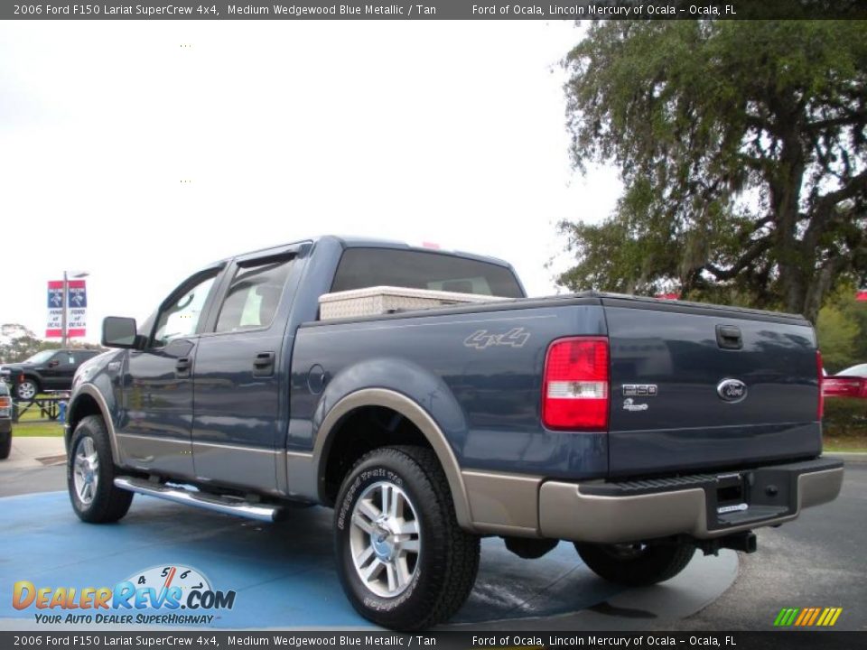 2006 Ford F150 Lariat SuperCrew 4x4 Medium Wedgewood Blue Metallic / Tan Photo #3