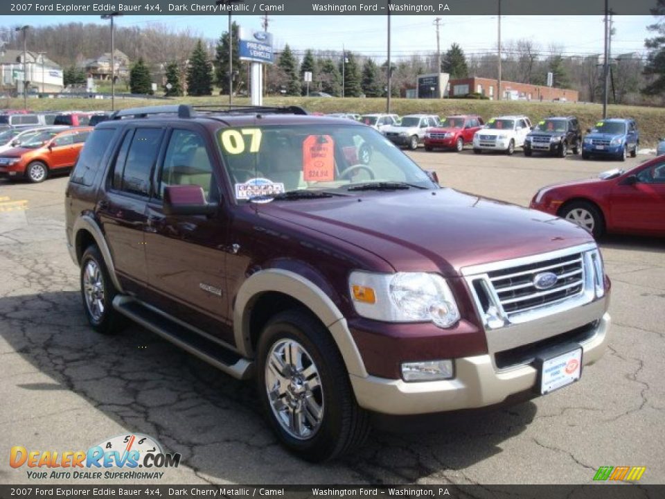 2007 Ford Explorer Eddie Bauer 4x4 Dark Cherry Metallic / Camel Photo #6