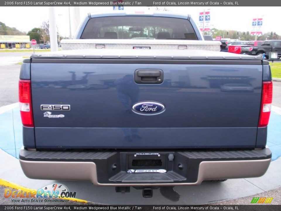 2006 Ford F150 Lariat SuperCrew 4x4 Medium Wedgewood Blue Metallic / Tan Photo #4