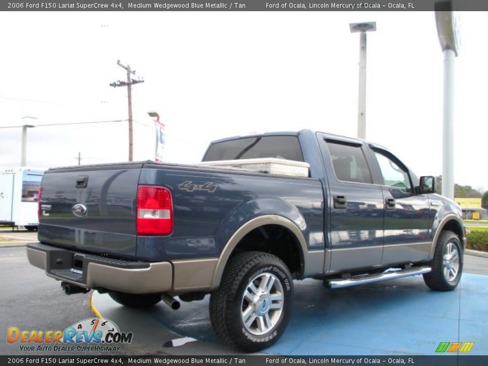 2006 Ford F150 Lariat SuperCrew 4x4 Medium Wedgewood Blue Metallic / Tan Photo #5