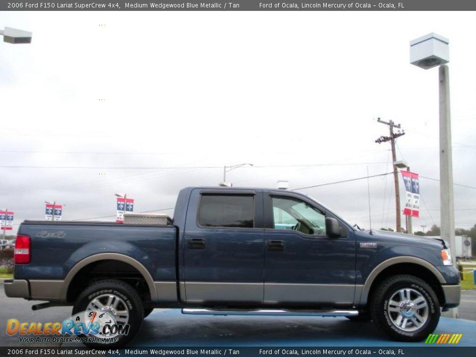 2006 Ford F150 Lariat SuperCrew 4x4 Medium Wedgewood Blue Metallic / Tan Photo #6