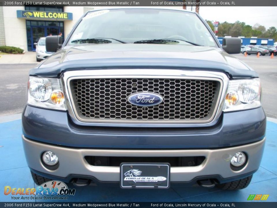 2006 Ford F150 Lariat SuperCrew 4x4 Medium Wedgewood Blue Metallic / Tan Photo #8