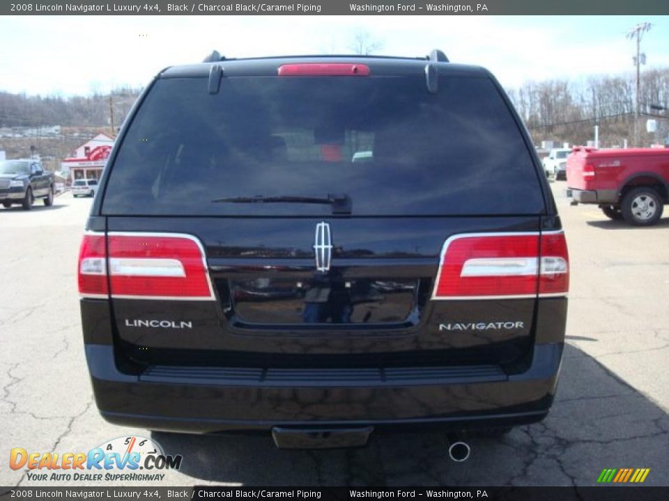 2008 Lincoln Navigator L Luxury 4x4 Black / Charcoal Black/Caramel Piping Photo #3