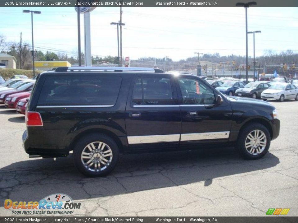 2008 Lincoln Navigator L Luxury 4x4 Black / Charcoal Black/Caramel Piping Photo #5