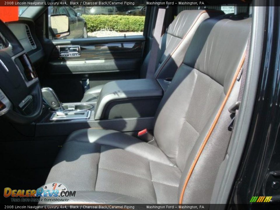 2008 Lincoln Navigator L Luxury 4x4 Black / Charcoal Black/Caramel Piping Photo #7