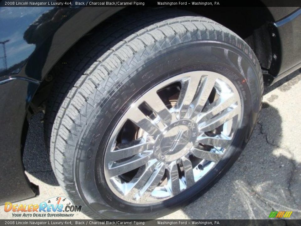 2008 Lincoln Navigator L Luxury 4x4 Black / Charcoal Black/Caramel Piping Photo #12