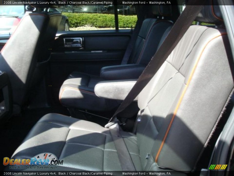 2008 Lincoln Navigator L Luxury 4x4 Black / Charcoal Black/Caramel Piping Photo #13