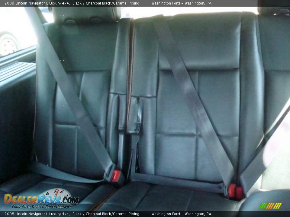 2008 Lincoln Navigator L Luxury 4x4 Black / Charcoal Black/Caramel Piping Photo #14