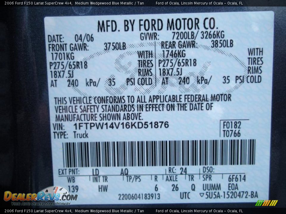 2006 Ford F150 Lariat SuperCrew 4x4 Medium Wedgewood Blue Metallic / Tan Photo #29