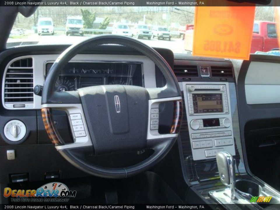 2008 Lincoln Navigator L Luxury 4x4 Black / Charcoal Black/Caramel Piping Photo #15