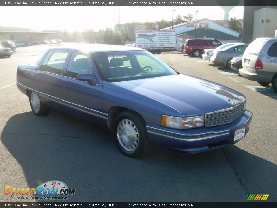 1996 Cadillac DeVille Sedan Medium Adriatic Blue Metallic / Blue Photo #2