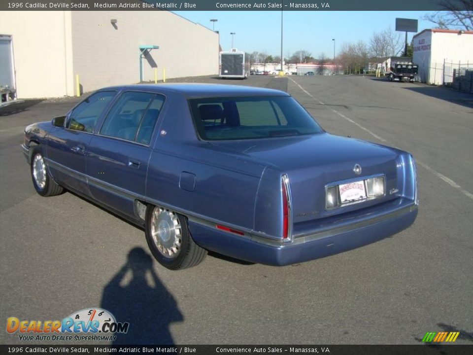 1996 Cadillac DeVille Sedan Medium Adriatic Blue Metallic / Blue Photo #6