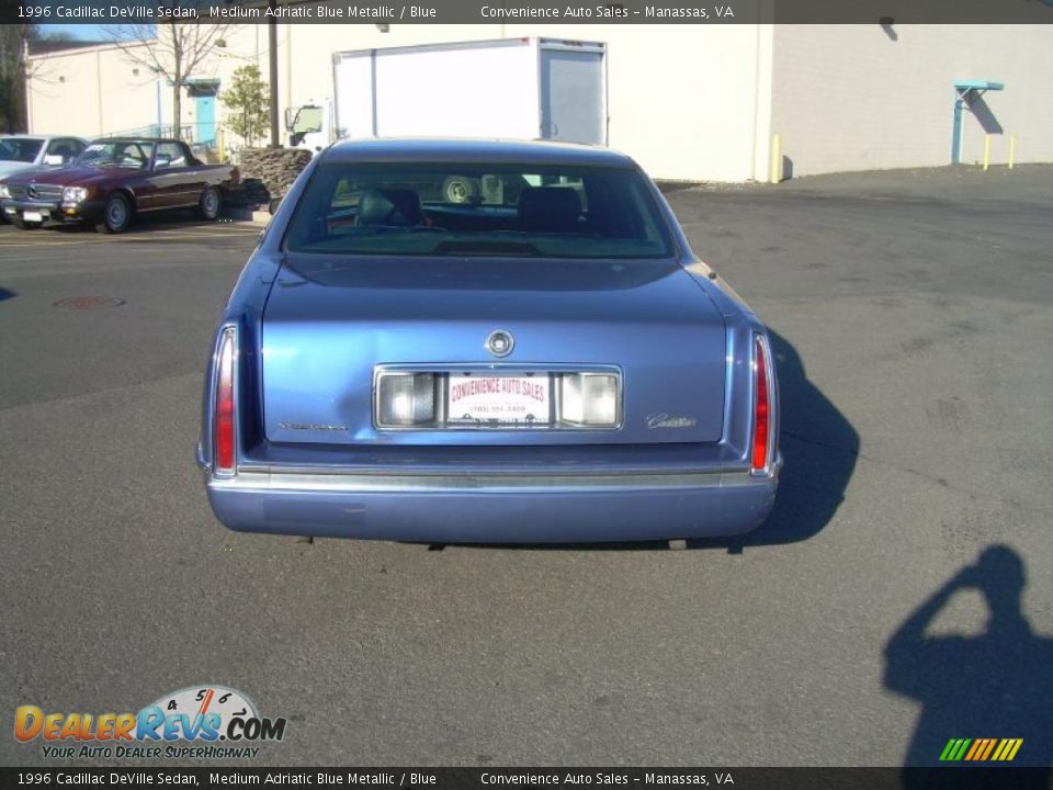 1996 Cadillac DeVille Sedan Medium Adriatic Blue Metallic / Blue Photo #7