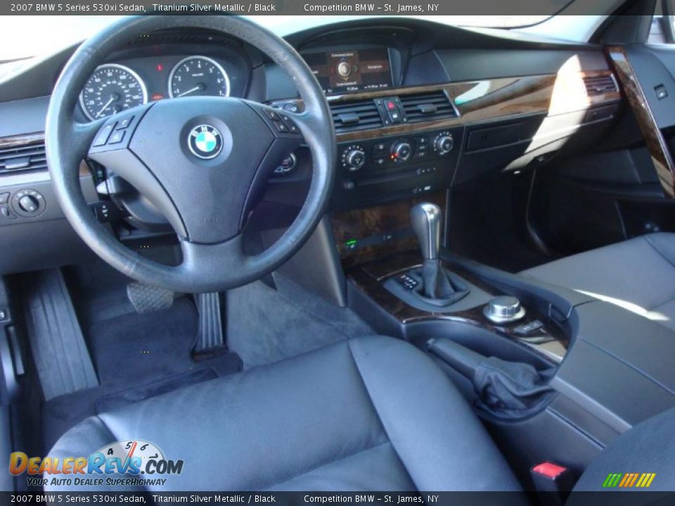 2007 BMW 5 Series 530xi Sedan Titanium Silver Metallic / Black Photo #11