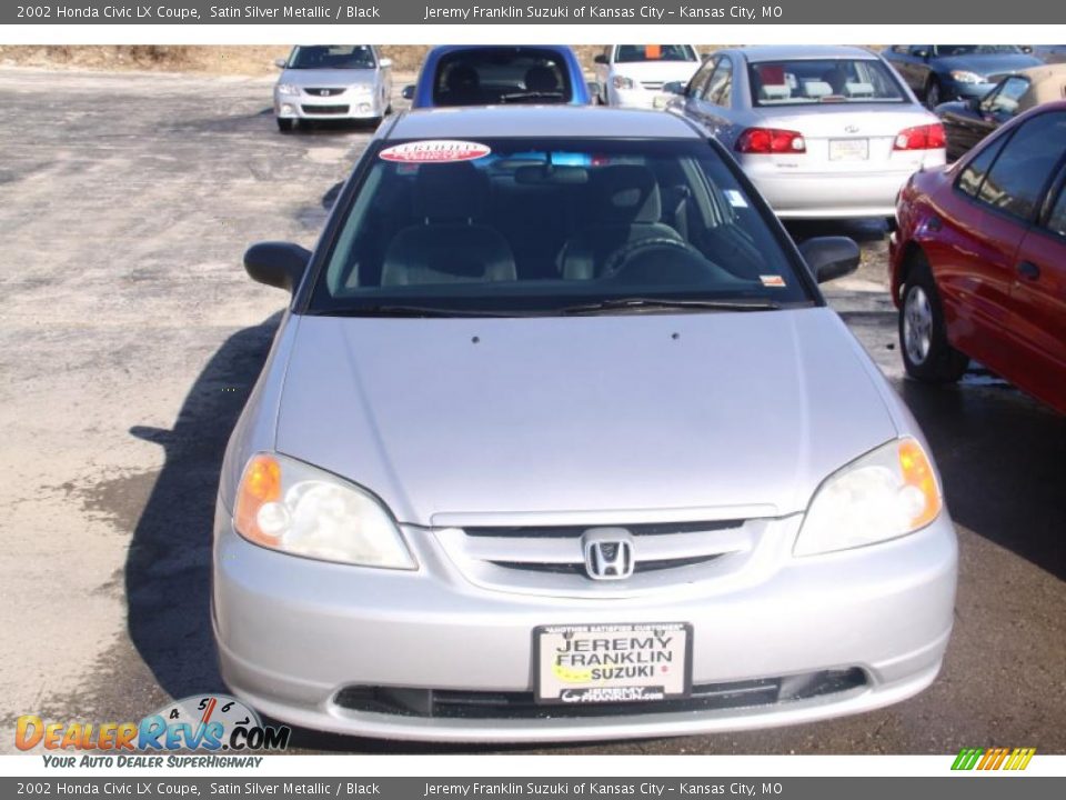 2002 Honda Civic LX Coupe Satin Silver Metallic / Black Photo #2
