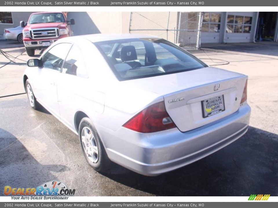 2002 Honda Civic LX Coupe Satin Silver Metallic / Black Photo #4