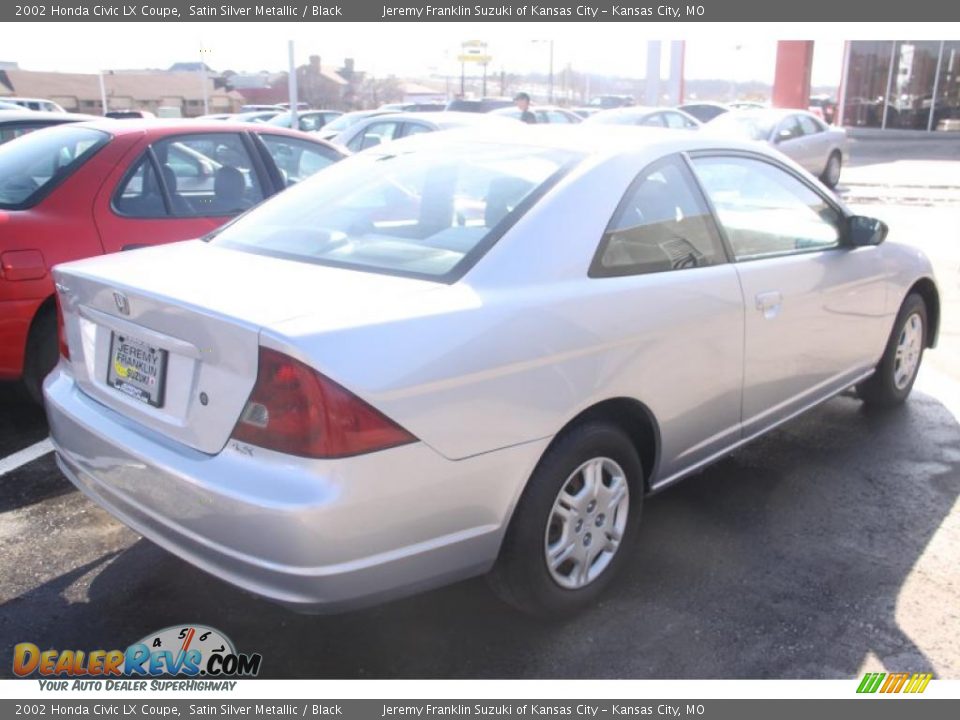 2002 Honda Civic LX Coupe Satin Silver Metallic / Black Photo #6